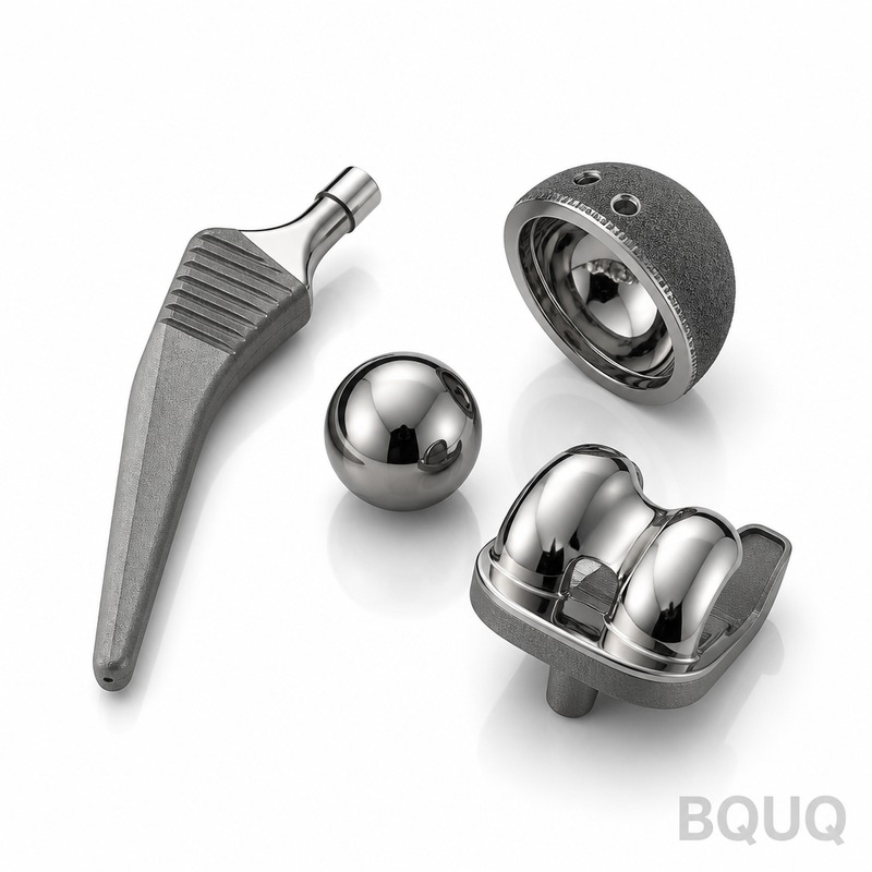 BQUQ CNC 가공 인공관절 부품 – 5 µm 공차, 15일 리드타임
