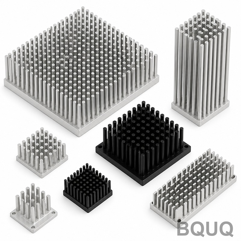 BQUQ 핀 핀 정밀 가공 방열판 컬렉션 | 20년 CNC 전문성