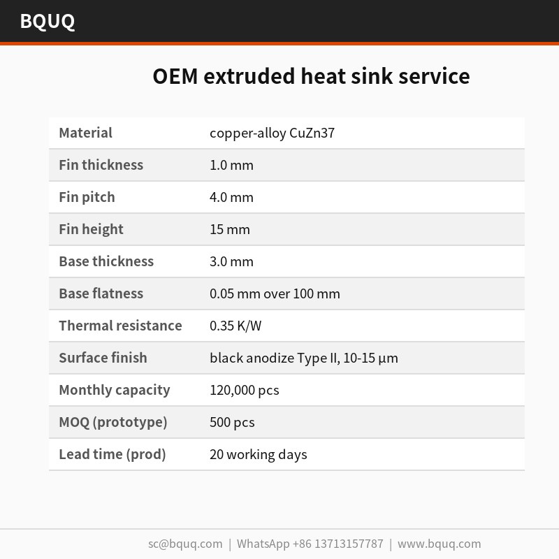 OEM 압출 방열판 서비스